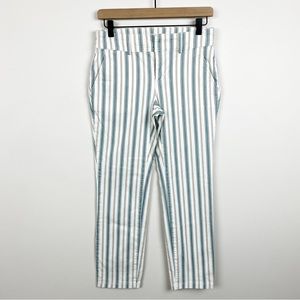 LOFT Striped Size 2 Petite Cropped Pants